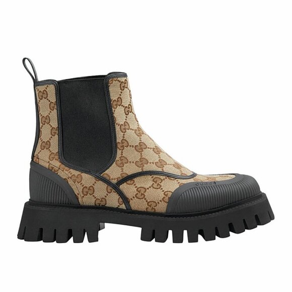NEW Men\'s GUCCI GG Canvas G 9 / US 9.5 Brown Beige Ankle Boots $1,350 Authentic main image 10